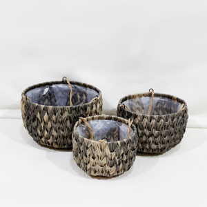 Artex Dong Thap Factory Jardinières suspendues faites à la main Pots décoratifs d'extérieur en jacinthe d'eau et jonc de mer Artisanat naturel - Product Image 1
