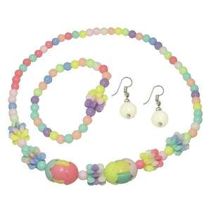 Cuteens Multicolor <b>Beads</b> Necklace Set with <b>Bracelet</b> Gold Plated Copper <b>Fine</b> Jewelry for Gifts-1106701 - Product Image 1