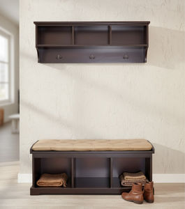 Vente en gros de banc Kona multifonctionnel en bois de pin de marque OEM du Vietnam couleur café tailles personnalisées disponibles supports de stockage à domicile supports - Product Image 2