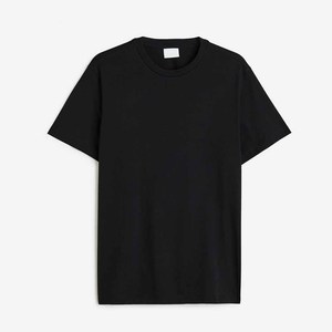 Camiseta de cuello redondo para mujer, Top liso negro, talla personalizada, nuevo diseño, alta calidad, venta al por mayor - Product Image 1