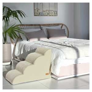 [AllmioPet] Aide à l'escalade pour animaux de compagnie en tissu nuage, 4 marches, beige, AMP 4 BE, conçu pour un accès sûr aux meubles d'intérieur - Product Image 1