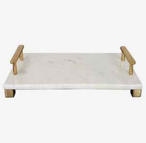 Customized Size Marble Serving <b>Tray</b> with Handle for Bathroom Decoration Jewellery Display and Serving Rectangle <b>Tray</b> - Product Image 6