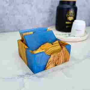 Posavasos hecho a mano para niños más vendidos, forma personalizada, exportador de resina de madera de nogal DE LA India con alta calidad - Product Image 3