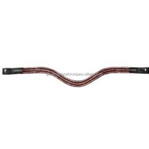 Banda para cejas de caballo de charol Premium de alto acabado con cristales rojos y negros de 5 filas personalizada, venta al por mayor, productos para caballos, banda para cejas - Product Image 4