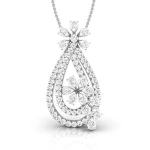Colgante de diamante redondo Twinkling Pear de 1.24 ct, color E-F, claridad VVS-VS, diamante cultivado en laboratorio en oro de 14K, para ocasiones especiales y fiestas. - Product Image 1