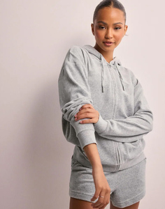 Sudadera con capucha de gran tamaño Halan para mujer con hombros caídos de Marga plateada de longitud completa, sudaderas con capucha antiarrugas y transpirables, sudadera con cremallera para mujer - Product Image 4