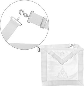 Past Master Mason white Apron Hand Embroidered with Square & Compass 100% Lambskin Masonic Apron - Product Image 5