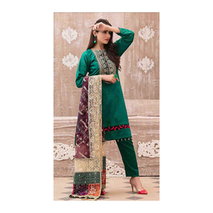 Belle nouvelle collection d'été pour femmes Shalwar Qameez en soie décontractée robes longues pakistanaise indienne bangladeshi costume pour femmes - Product Image 5