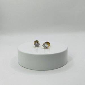 Clous d'oreilles minimalistes unisexes en or jaune 9 carats avec diamants de laboratoire certifiés VS1 de 2,00 carats taille brillant pour mariage et fiançailles - Product Image 1