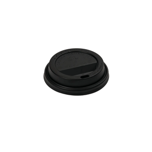 แก้วกระดาษ ProTakeOut [8 ออนซ์] ฝาปิดแบบแบน ขอบ 80 มม. เส้นผ่านศูนย์กลาง 3.15 นิ้ว สีดำ พลาสติก PP แพ็ค 1000 ใบ (100/10) ปิดสนิท ป้องกันการหก - Product Image 1