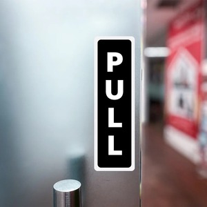 Vente chaude Pull and Push Home Office Sign Vertical 2x7x2 Panneau d'instructions pour poignée de porte anodisée - Product Image 3