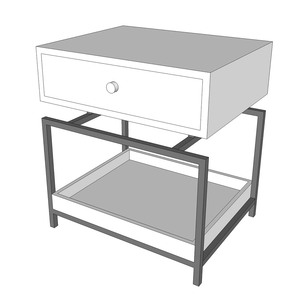 ตู้ข้างเตียงสไตล์ร่วมสมัย CODY โครงเหล็กและไม้ยางพารา รุ่น TDG68040 - Product Image 5