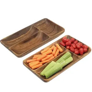 Bandeja de madera rústica de alta demanda con asas de papel para servir bebidas, aperitivos o centros de mesa decorativos en venta - Product Image 4