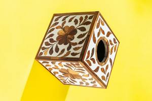 Elegante soporte de tejido de madera con incrustaciones de hueso, caja decorativa de lujo hecha a mano para hogares y oficinas modernas - Product Image 3