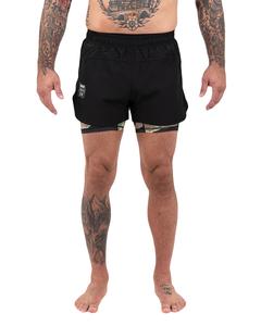 ชุดศิลปะการต่อสู้แบบผสมกางเกง MMA กางเกงขาสั้นเอวยางยืดสำหรับผู้ใหญ่พิมพ์ลายดิจิทัลป้องกันการหดตัวทนทาน - Product Image 1