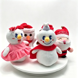 Ensemble de peluches de Noël personnalisées, peluche bonhomme de neige, peluche Père Noël, poupées en peluche festives, peluches pour les fêtes d'hiver - Product Image 5