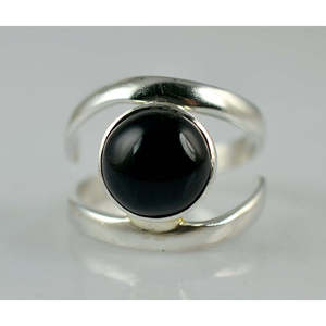 925 Sterling Silver Handmade Black Onyx <b>Ring</b> Rhodium Plated July Birthstone Promise <b>Statement</b> Jewelry - Product Image 2