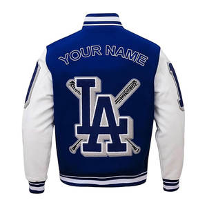 Veste de baseball personnalisée de haute qualité couture chenille Patch broderie col montant veste Letterman pour hommes strass à capuche - Product Image 2