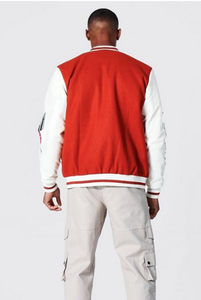 Veste universitaire Letterman de style personnalisé pour hommes veste en laine Melton en gros avec manches en cuir veste à capuche pour hommes - Product Image 2