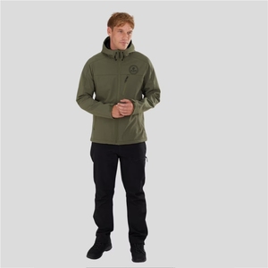 Veste Softshell d'hiver pour hommes, coupe-vent, imperméable, respirante, style streetwear, broderie technique personnalisée sur le devant - Product Image 1