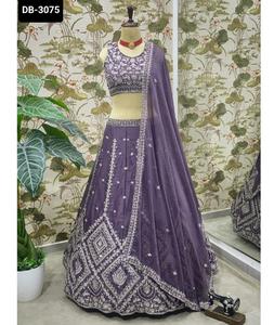 Lo último en ropa de mujer, bordado pesado de lujo, trabajo de costura, ropa de boda y Festival, Lehenga Choli con Georgette Fancy Dupatta Set - Product Image 1