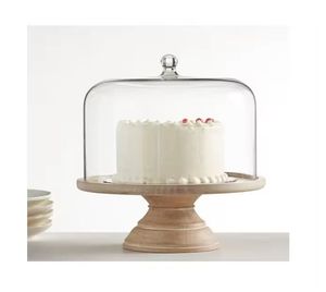 Support à gâteau rond en bois d'approvisionnement d'usine avec dôme multi-fonction écorce prix de gros outils à gâteau - Product Image 3