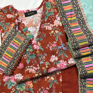 Ssumaira's PREMIUM PRINTED KHADDAR Airjet Digital Printed Khaddar Shirt Dupatta & Plain Dyed Khaddar Pants - Product Image 1