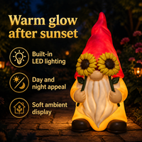 Sonnenblumen-Gartenzwerg Geschenkstatue für Einweihungsfeier, Geburtstag, Muttertag, Erntefest, Liebhaber und Bauernhaus-Dekoration