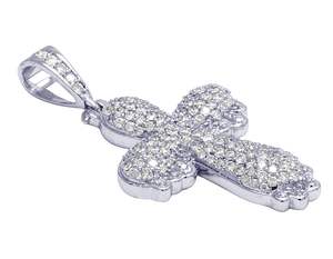 Hip Hop Moissanite Rond VVS Clarté Diamant En S925 Pendentif Croix En Argent Sterling pour Hommes Femmes - Product Image 2