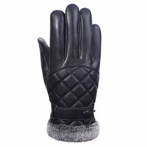 Gants de robe en gros en cuir véritable de Style de mode couleur noire mitaines de doigt complet gants de conduite de Sport de plein air - Product Image 2