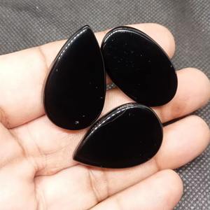 อัญมณีพลอยโมราสีดำขัดเงาธรรมชาติสำหรับแหวนจี้ลวดแบบกำหนดเอง - Product Image 1