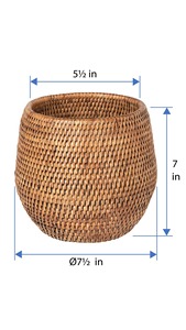 Paniers de rangement multifonctionnels modernes en rotin naturel faits à la main, écologiques, en forme de cercle, fabriqués à Hanoï - Product Image 2