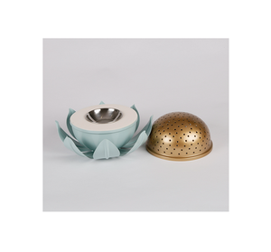 Brûleur Bakhoor en fer Lotus Design avec brûleur Mabkhar de couleur or et rose de qualité supérieure au prix le plus bas - Product Image 6