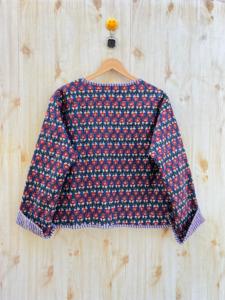 Chaqueta de algodón acolchada Reversible con estampado de bloque de mano indio para mujer, patrón Floral, prendas de vestir exteriores informales, botones, Jersey para todas las estaciones - Product Image 6