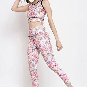 Conjunto de Yoga Profesional para Mujer, Más Vendido, Tela Suave, Cintura Alta Elástica, 2 Piezas, Ecológico, Transpirable, Antitranspirante, Nuevo - Product Image 3