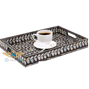 Plateaux de service en bois incrustés de nacre faits à la main, nouveau design, ustensiles de cuisine arabes personnalisés du fabricant - Product Image 5