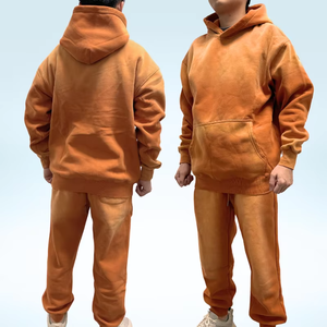 ชุดวอร์มแบบสวมหัวของผู้ชายชุดวอร์มแบบผูกขาชุดวอร์ม600gsm สำหรับผู้ชาย2ชิ้นใช้ได้ทั้งชายและหญิงชุดวิ่งโลโก้ออกแบบได้ตามต้องการ - Product Image 2