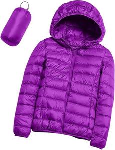 Veste matelassée légère à manches longues pour femmes en toile noire avec manteau chaud et capuche style gilet à glissière - Product Image 5