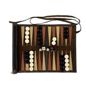 Deluxe Leather <b>Backgammon</b> Edition Leather <b>Backgammon</b> With Wooden Accents Sophisticated Leather <b>Backgammon</b> <b>Board</b> - Product Image 5