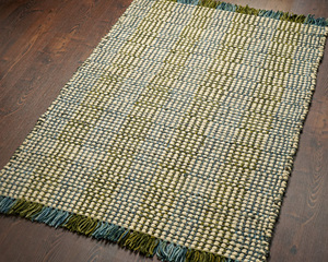 Fusion Artisanal Wool <b>Boho</b> <b>Rug</b> Modern Handmade Square Woollen Carpet Washable Traditional Blended Geometric Handwoven Square - Product Image 2