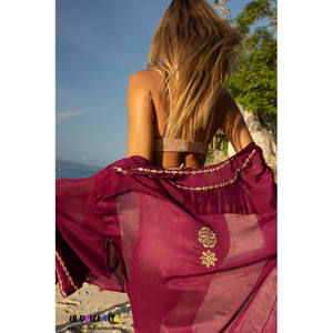 Vestido largo de satén con lentejuelas sexy para mujer, estilo A, con cuello cruzado, manga ancha y espalda descubierta, ideal para bodas, venta al por mayor de fábrica. - Product Image 5