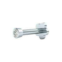 Piercing tendance pour nez, lèvre ou labret, serti de diamants véritables de 1,80 mm, en or blanc 18 carats plaqué platine, pour mariage, fiançailles ou soirée