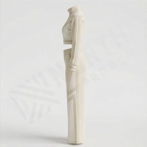 Ensemble de survêtement pour femmes en deux pièces, veste zippée longue, pantalon de survêtement long, pantalon de survêtement évasé, vêtements de sport, vêtements de rue, vêtements d'hiver, tenues de sport - Product Image 3