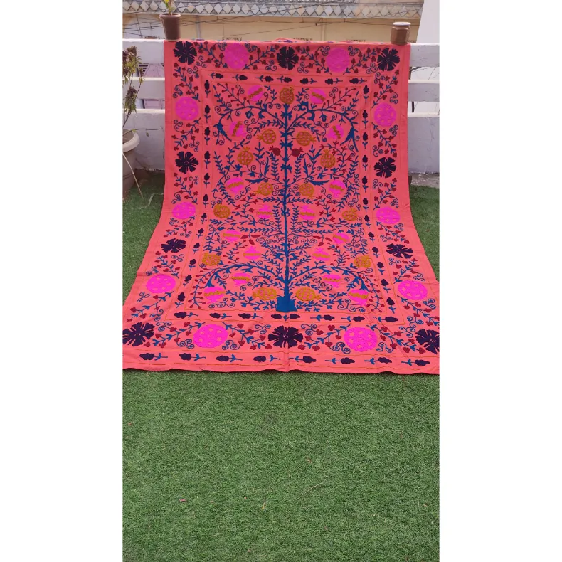 Wholesale Floral Cotton Bedding Bedcover Uzbek Suzani Bed Spread Sofa Cover Table Cover Size Bedding