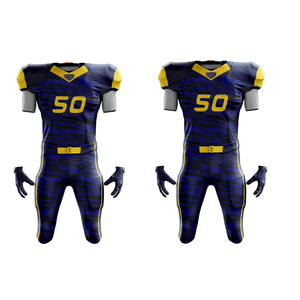 Uniforme de football américain personnalisé à manches courtes imprimé 100% polyester personnalisable dernier design vêtements de sport - Product Image 1