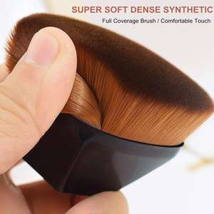 Pinceau cosmétique unique personnalisé noir plat n ° 55 Pinceau <span class=keywords><strong>de</strong></span> maquillage <span class=keywords><strong>fond</strong></span> <span class=keywords><strong>de</strong></span> <span class=keywords><strong>teint</strong></span> liquide magique - Product Image 4