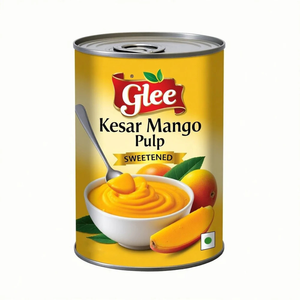 Glee Impex - Pulpa de Mango Kesar Premium en Jarabe, Estilo Alphonso, Pre-preparada, Lista para Usar, 18-24 Meses de Duración, Enlatada, Empaque a Granel - Product Image 1