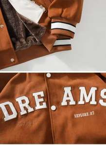 Casual Hombres al aire libre Suelto con capucha Varsity Bordado Letterman Chaquetas - Product Image 5