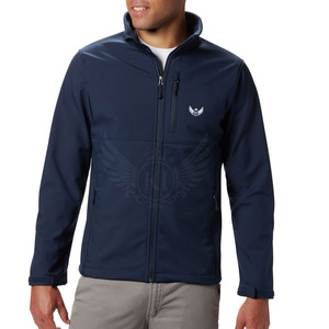 Veste Softshell pour hommes conçue sur mesure pour l'hiver en polaire imperméable respirante avec col montant et décoration à motifs - Product Image 1
