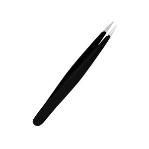 German Stainless Steel Anti Static Durable Smooth Tip Beauty <b>Eyelash</b> <b>Tweezers</b> Black Coated Beauty Salon <b>Eyelash</b> <b>Tweezers</b> - Product Image 2